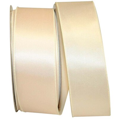 JAM Paper Single Face Satin Ribbon, Ivory (J92575W81040KA)