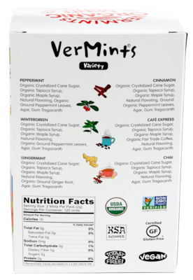 VerMints Mints, Assorted Flavors, 120 Pieces/Pack, 120/Box (VNT00991)