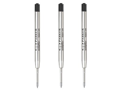 Parker Quinkflow Ballpoint Pen Refill, 0.7 mm, Medium Point, Black Ink, 3/Pack (2119151)