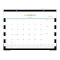 2022 Blue Sky Day Designer Rugby Stripe Black 17 x 22 Monthly Desk Pad Calendar, White/Black (133129)