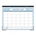 2022 Blue Sky Portico 17 x 22 Monthly Desk Pad Calendar, White/Blue (133379)
