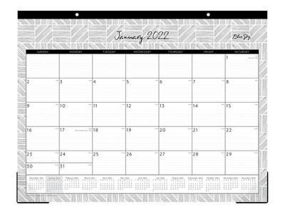 2022 Blue Sky Denver 17 x 22 Monthly Desk Pad Calendar, White/Gray (139649)