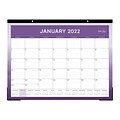 2022 Blue Sky Montauk Purple 17 x 22 Monthly Desk Pad Calendar, White/Purple (133364)