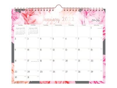 2022 Blue Sky Joselyn 8.75 x 11 Monthly Wall Calendar, White/Gray/Pink (102718-22)
