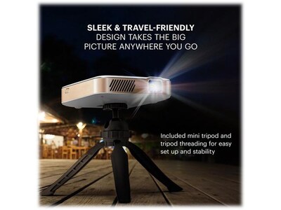 Kodak LUMA 450 Portable RODPJS450 Wireless DLP Projector, White/Gold