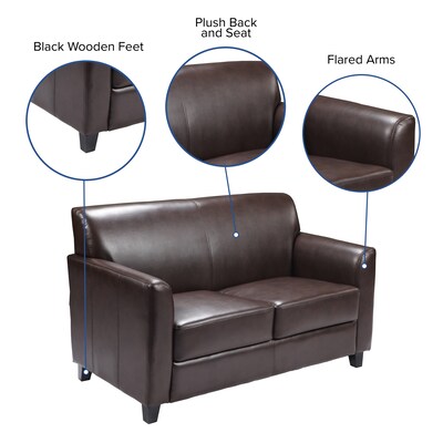 Flash Furniture HERCULES Diplomat Series 52" LeatherSoft Loveseat, Brown (BT8272BN)