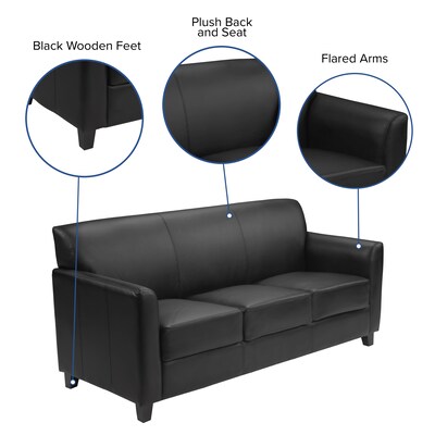 Flash Furniture HERCULES Diplomat Series 70" LeatherSoft Sofa, Black (BT8273BK)