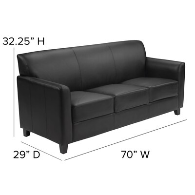 Flash Furniture HERCULES Diplomat Series 70" LeatherSoft Sofa, Black (BT8273BK)