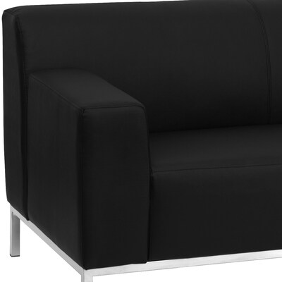 Flash Furniture HERCULES Definity Series 57.75" LeatherSoft Loveseat, Black (ZBDEFNTY809LSBK)