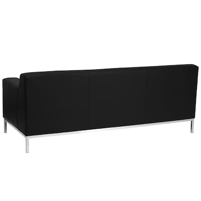 Flash Furniture HERCULES Definity Series 75.25" LeatherSoft Sofa with Stainless Steel Frame, Black (ZBDEFNTY809SOBK)