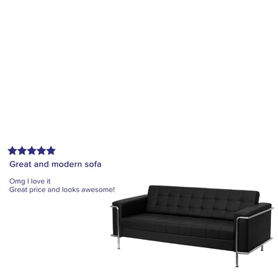 Flash Furniture HERCULES Lesley Series 81" LeatherSoft Sofa with Encasing Frame, Black (ZBLES8090SOFABK)