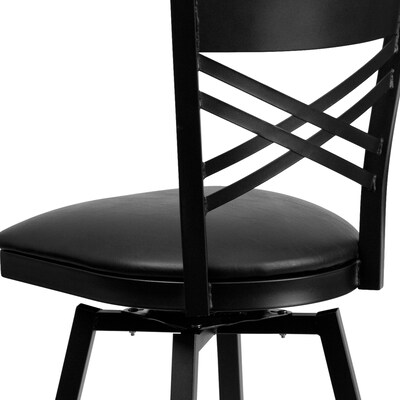 Flash Furniture HERCULES Series Traditional Metal X-Back Barstool, Black (XU6F8BXSWVBKV)