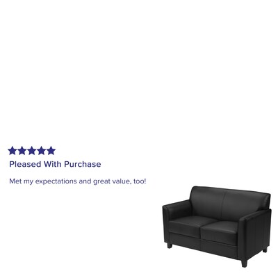 Flash Furniture HERCULES Diplomat Series 52" LeatherSoft Loveseat, Black (BT8272BK)