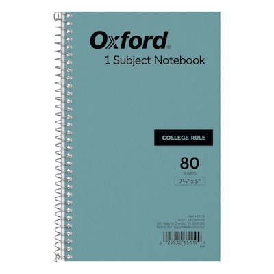 Oxford 1-Subject College Ruled Notebook, Coil Lock - 100 Sheets