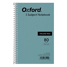 Oxford 1-Subject 5 x 7.75, College Ruled, 80 Sheets, Blue (TOP 65119)