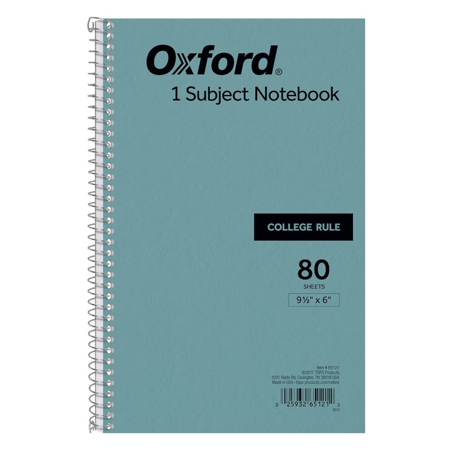 Oxford 1-Subject Notebooks, 6 x 9.5, College Ruled, 80 Sheets, Blue (65121)