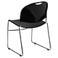 Flash Furniture Hercules™ Stacking Chair, Fabric, Black, Seat: 17.6"W x 17.4"D, Back: 17.625"W x 15.5"H