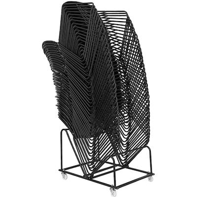 Flash Furniture Hercules™ Stacking Chair, Fabric, Black, Seat: 17.6"W x 17.4"D, Back: 17.625"W x 15.5"H