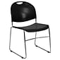 Flash Furniture Hercules™ Stacking Chair, Fabric, Black, Seat: 17.6"W x 17.4"D, Back: 17.625"W x 15.5"H