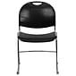 Flash Furniture Hercules™ Stacking Chair, Fabric, Black, Seat: 17.6"W x 17.4"D, Back: 17.625"W x 15.5"H