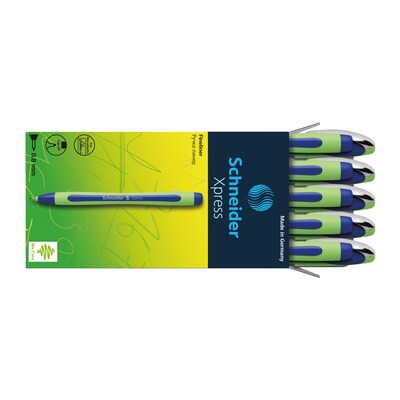 Schneider Xpress Premium Fineliner, 0.8 MM, Porous Point Pen, Box of 10 Pens, Blue (190003)
