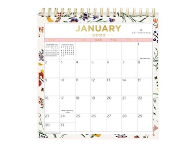 2022 Blue Sky Day Designer Spring Is Here Cream 6.38 x 6.06 Monthly Desk Calendar, Multicolor (133661)