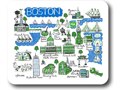 OTM Essentials Artist Series: Julia Gash Boston Non-Skid Mouse Pad, Multicolor (OP-MH-JG1-037)