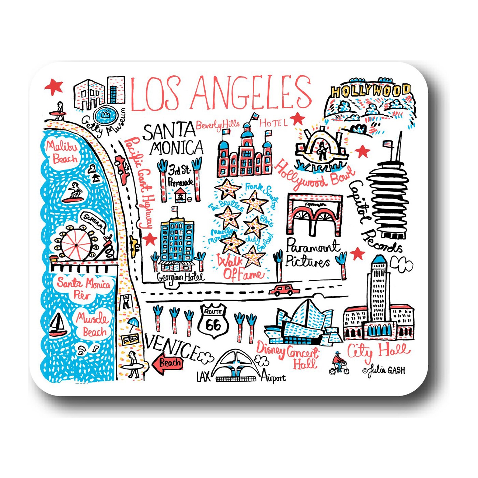 OTM Essentials Artist Series: Julia Gash Los Angeles Non-Skid Mouse Pad, Multicolor (OP-MH-JG1-041)