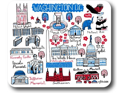 OTM Essentials Artist Series: Julia Gash Washington DC Non-Skid Mouse Pad, Multicolor (OP-MH-JG1-050)