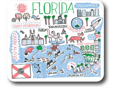 OTM Essentials Artist Series: Julia Gash Florida Non-Skid Mouse Pad, Multicolor (OP-MH-JG1-055)