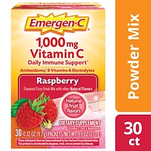 Emergen-C Drink Mix, Raspberry, 30/Box (130201)