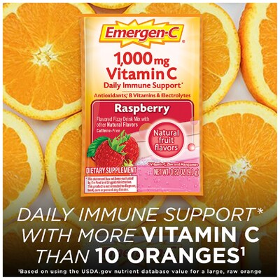 Emergen-C Drink Mix, Raspberry, 30/Box (130201)