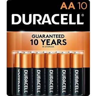 Duracell Coppertop AA Alkaline Batteries, 10/Pack (MN1500B10Z)