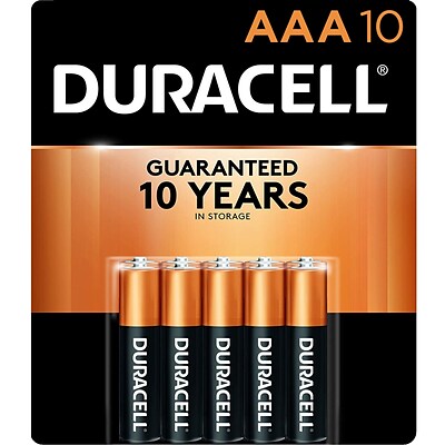 Duracell Coppertop AAA Alkaline Batteries, 10/Pack (MN2400B10Z)