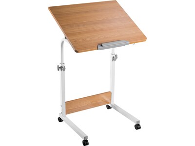 Mount-It! 23.6 x 19.75 Rolling Laptop Desk, Maple/White (MI-8020)