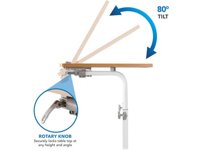 Mount-It! 23.6" x 19.75" Rolling Laptop Desk, Maple/White (MI-8020)