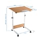 Mount-It! 23.6" x 19.75" Rolling Laptop Desk, Maple/White (MI-8020)