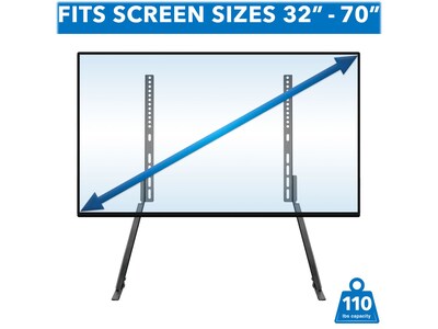 Mount-It! Steel Pedestal TV Stand, Screens up to 70", Black (MI-859)