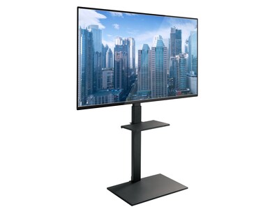 Mount-It! Metal Pedestal TV Stand, Screens up to 55, Black (MI-1877)