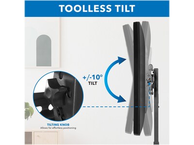 Mount-It! Metal Pedestal TV Stand, Screens up to 55", Black (MI-1877)
