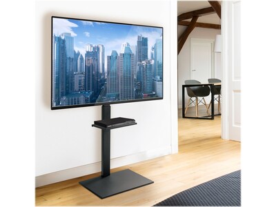 Mount-It! Metal Pedestal TV Stand, Screens up to 55", Black (MI-1877)