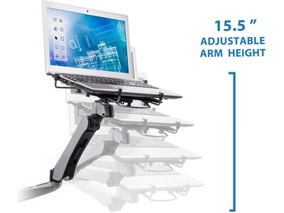 Mount-It! Desk Mount with USB-Powered Cooling Fan for 17" Laptops, Gray/Black (MI-75806)