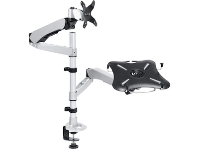 Mount-It! Full-Motion Swiveling Arm Mount for 15 Laptops and 27 Monitors, Gray/Black (MI-75816)