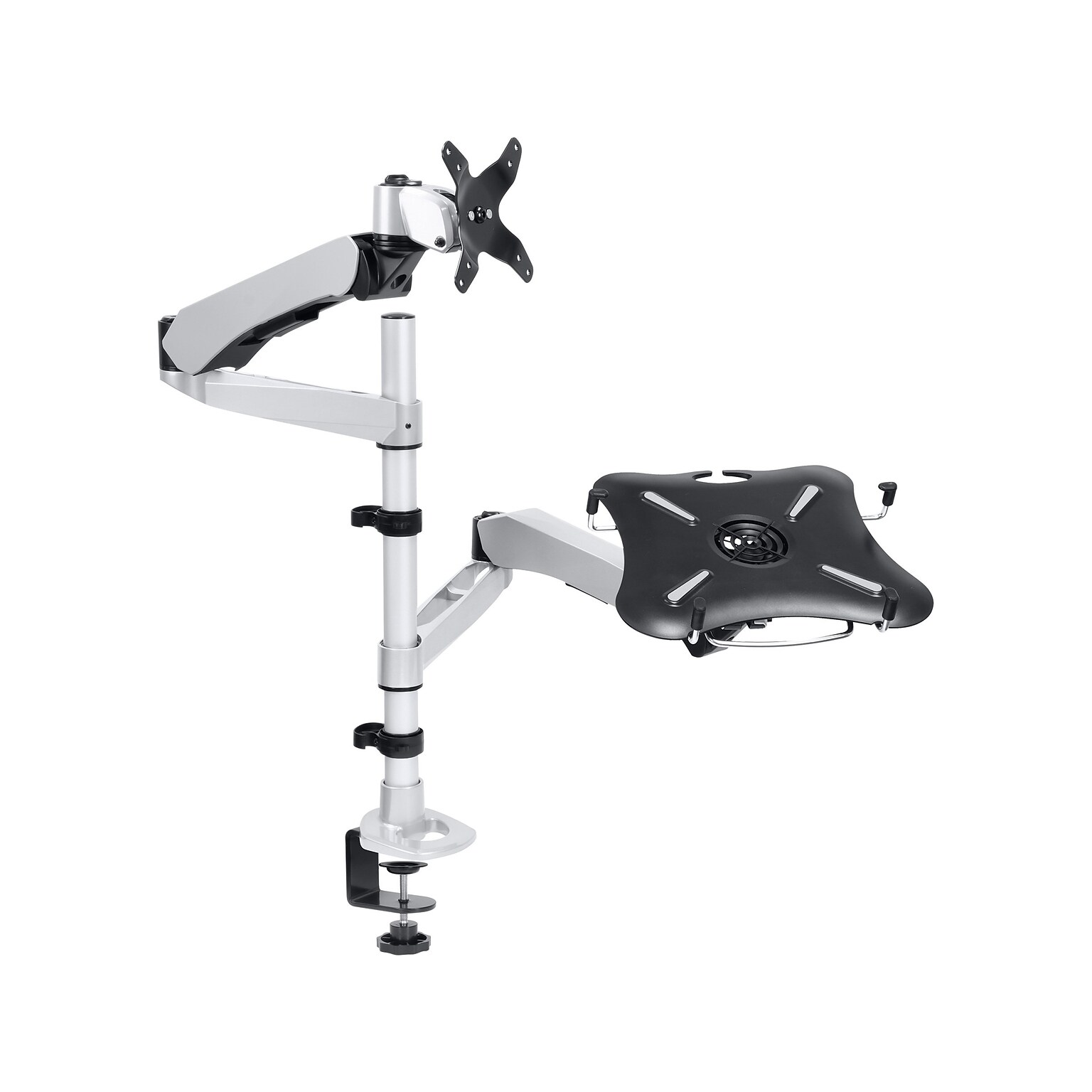 Mount-It! Full-Motion Swiveling Arm Mount for 15 Laptops and 27 Monitors, Gray/Black (MI-75816)