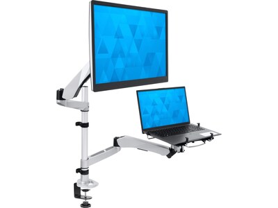 Mount-It! Full-Motion Swiveling Arm Mount for 15" Laptops and 27" Monitors, Gray/Black (MI-75816)