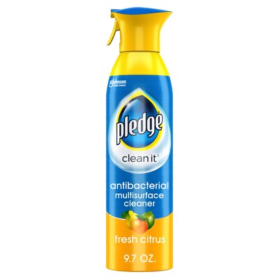 Pledge Clean It Antibacterial All-Purpose Cleaners, Fresh Citrus, 9.7 Oz., 6/Carton (652989)
