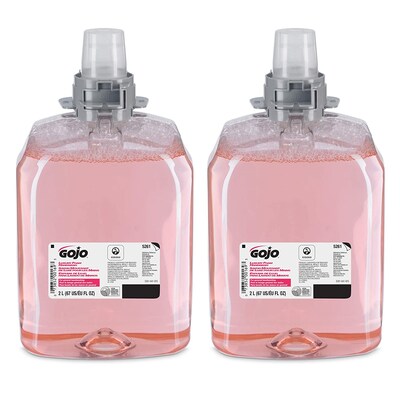 GOJO FMX-20 Foaming Hand Soap Refill, Cranberry Scent, 2000 mL, 2/Carton (5261-02)