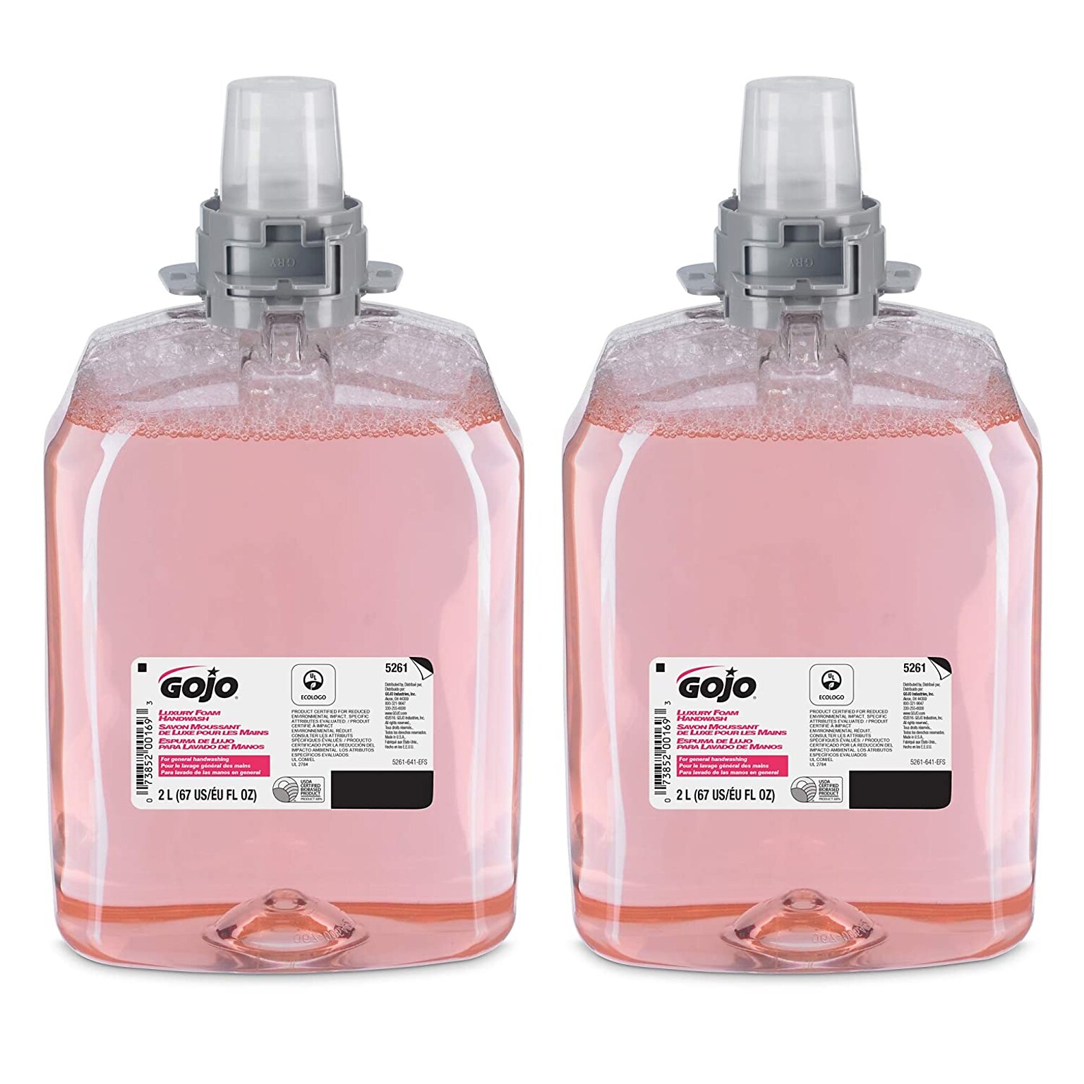 GOJO Luxury Foaming Hand Soap Refill for FMX 20 Dispenser, Cranberry Scent, 2000 ml., 2/Carton (5261-02)