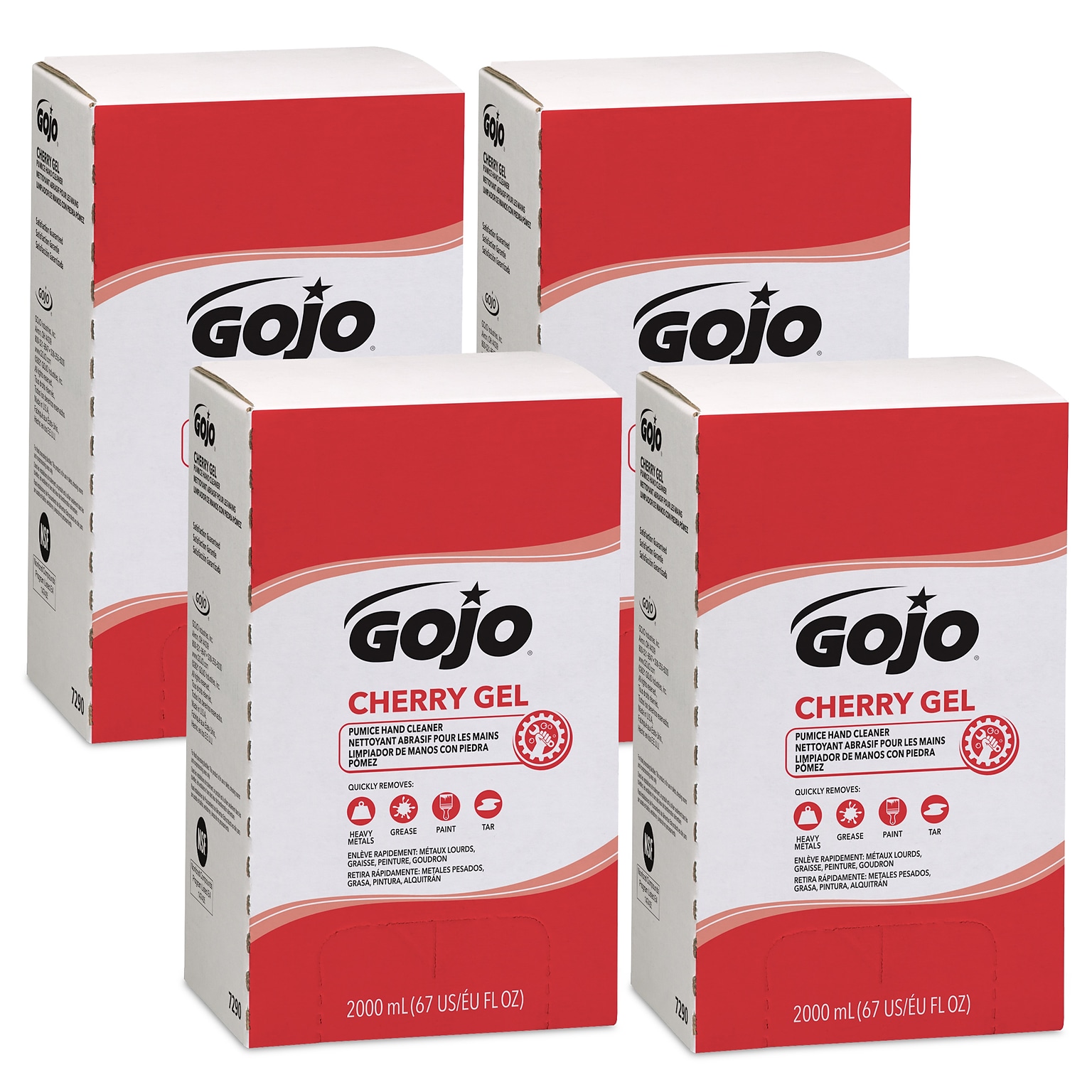 GOJO Cherry Gel Liquid Hand Soap Refill for PRO TDX Dispenser, Cherry Scent, 67.6 oz., 4/Carton (7290-04)