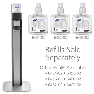 PURELL ES 6 Automatic Floor Stand Hand Sanitizer Dispenser, Silver/Graphite (7316-DS-SLV)